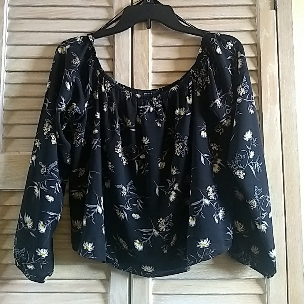 Forever 21 chiffon off the shoulder top